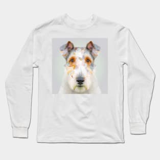 A Fractal Design of A Wire Fox Terrier Long Sleeve T-Shirt